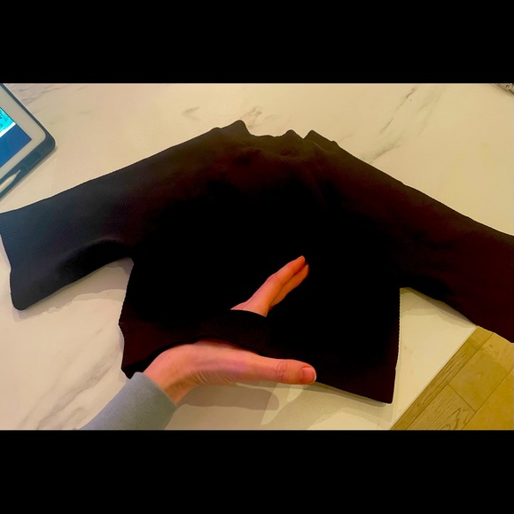 Black turtleneck crop top. Small. - Picture 2 of 3
